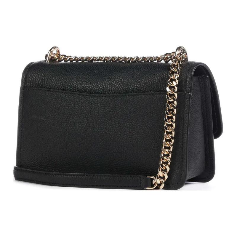 Michael Kors Claire Logo Adjustable Shoulder Strap with Magnetic Buckle Closure, Grained Cowhide, Crossbody Shoulder Bag, Women's Black