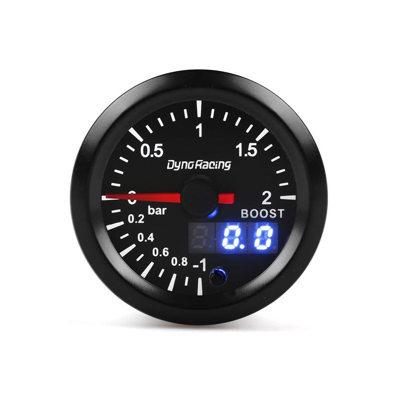 Dynoracing 2'' 52mm Dual Display 2BAR Turbo Boost gauge 7 colors Led Boost meter with Stepper Motor Car meter BX101496