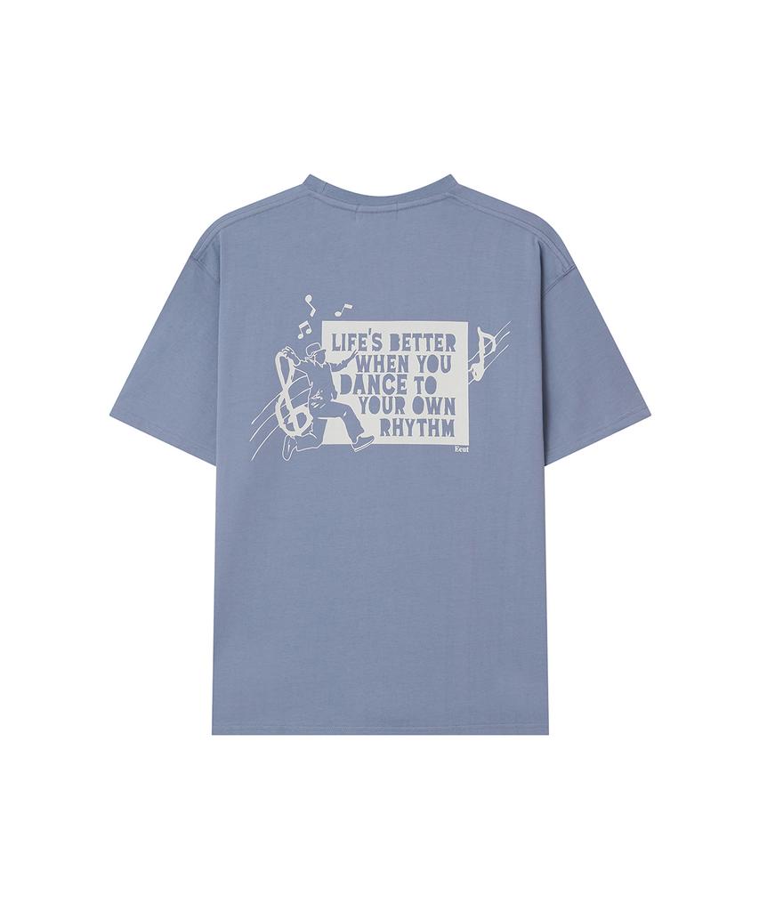 Iuteu Dancing Note T-Shirt / Light Blue
