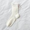 Mesh Breathable Mid-calf Socks - Summer Lightweight Style with Openwork, Lace-up, and Bow Details - Exquisite Mid-calf Women's Socks