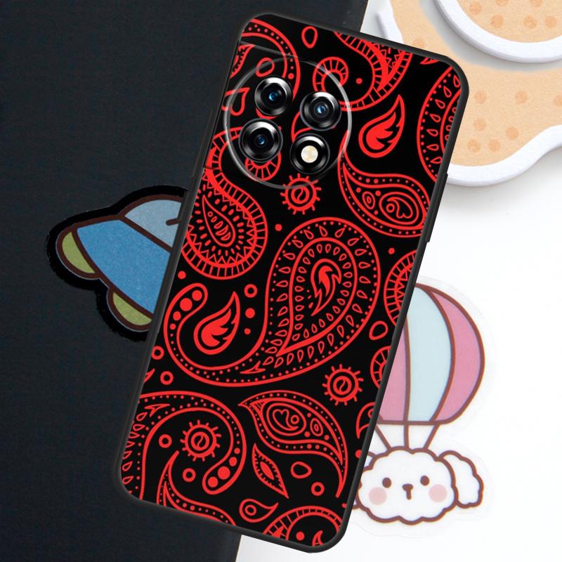 Black Bandana Paisley Case For OnePlus Nord CE 5 3 4 Lite N20 N30 OnePlus 15R 10T 12R 13R 15 13 12 11 10 Pro Cover