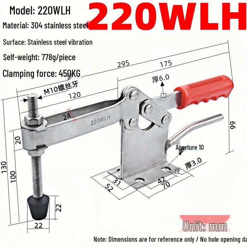 304 Stainless Steel Horizontal Toggle Latch Clamp GH-201