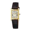 Seiko Selection SSEH002 Women's Quartz Watch Battery Operated Square Brown Yellow Gold Light Gold Dial