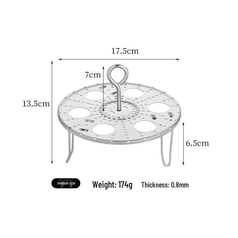 Household Multifunctional Stainless Steel 304 Egg and Mantou Steaming Rack with High Feet