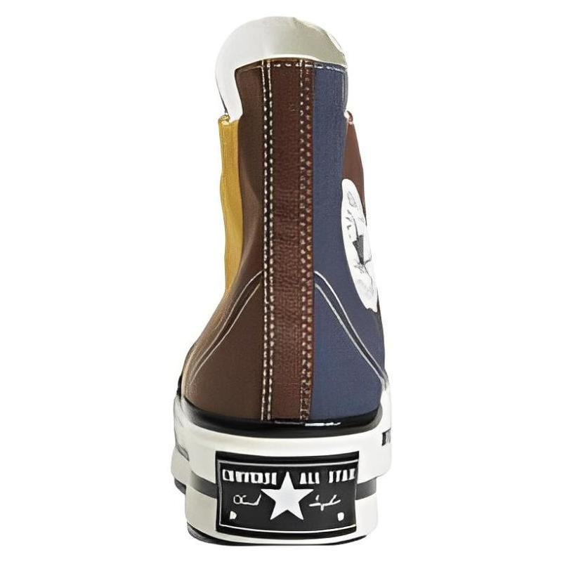 Converse Chuck 70 Plus Non-Slip Shock Absorption High Top Board Shoes Unisex Blue, Yellow and Brown