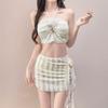 Thai Sexy White Bikini Two-piece Set Fairy Style Hot Girl Vacation Student Swimsuit