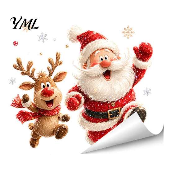 Transparent Decorative Stickers Christmas Static Window Clings, Removable Glass Decals, Snowman Santa Reindeer Nutcracker Seasonal Home Decor