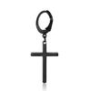 Baosalina Černo-stříbrné náušnice s křížkem z titanové oceli
