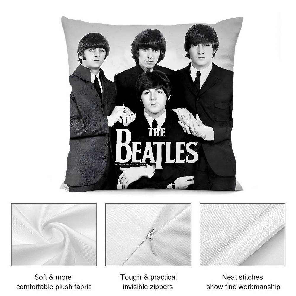 The B-beatleS-Band Pillow Case  Plush Fabric Soft  Pillowcase Double Sided Print Cushion Cover Household Gifts