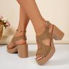 Anti-slip High-heeled Women's Sandals - New Style, Thick Heel, Large Size Shoes