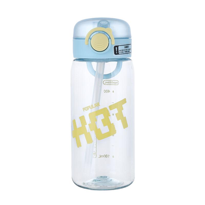 Water bottle simple and fresh children's water cup student high value plastic straw cup large capacity men and women summer portable sports