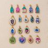 Modern Elliptical Jewelry Component Floral House Print Accessories Stainless Steel Charm for Handmade Enthusiasts
