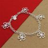 High Quality  Sterling  Bracelet Four Leaf Clover Bracelet 8 Inches For Women & Men Party Charm Jewelry Gifts