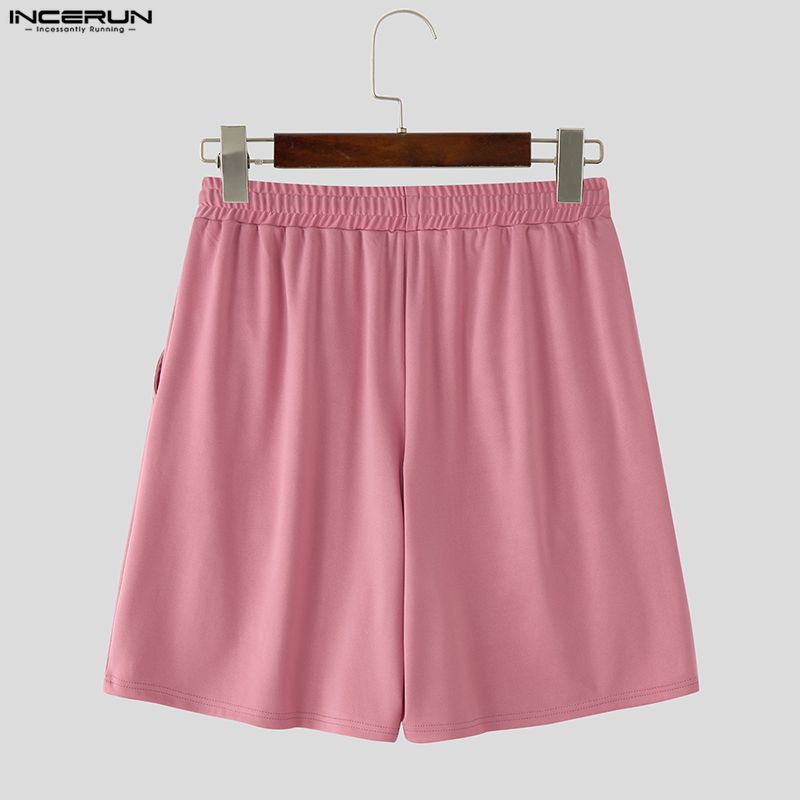 INCERUN Two Piece Suit Men Lapel Neck Short Sleeve T-Shirts Shorts Casual Sports Outfits Sets