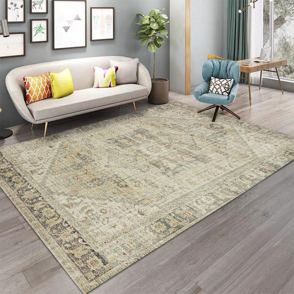 Nordic Boho Red Print Carpet Living Room Decor Sofa Rug Bedroom Bedside Rug Kitchen Dining Table Floor Mat Doormat Christmas