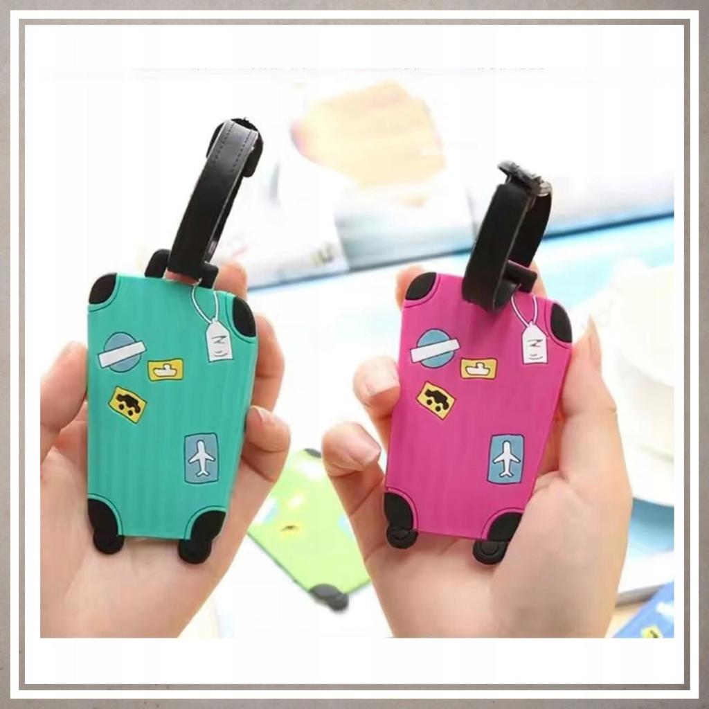 Luggage tag for travel, suitcase, plane, PINK