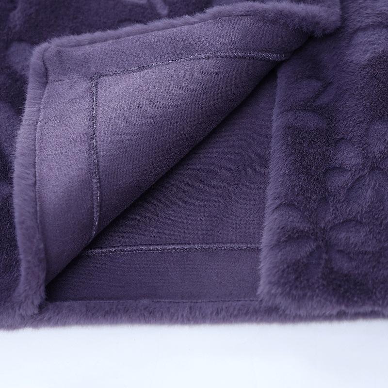 Eleganter Kunstmink-Samtmantel für Damen – Mittellanger Winterstil für reife Damen