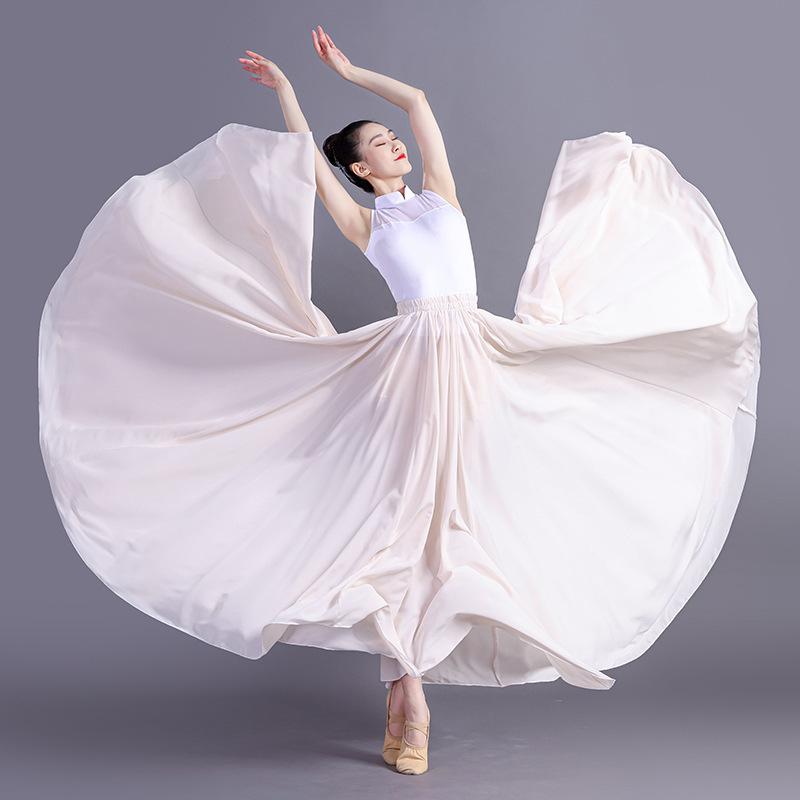 Šifonová sukně 360/540/720 stupňů Balet Břišní tanec Dámské Cikánské Dlouhé sukně Oblečení pro tanečníky na trénink Různé taneční sukně