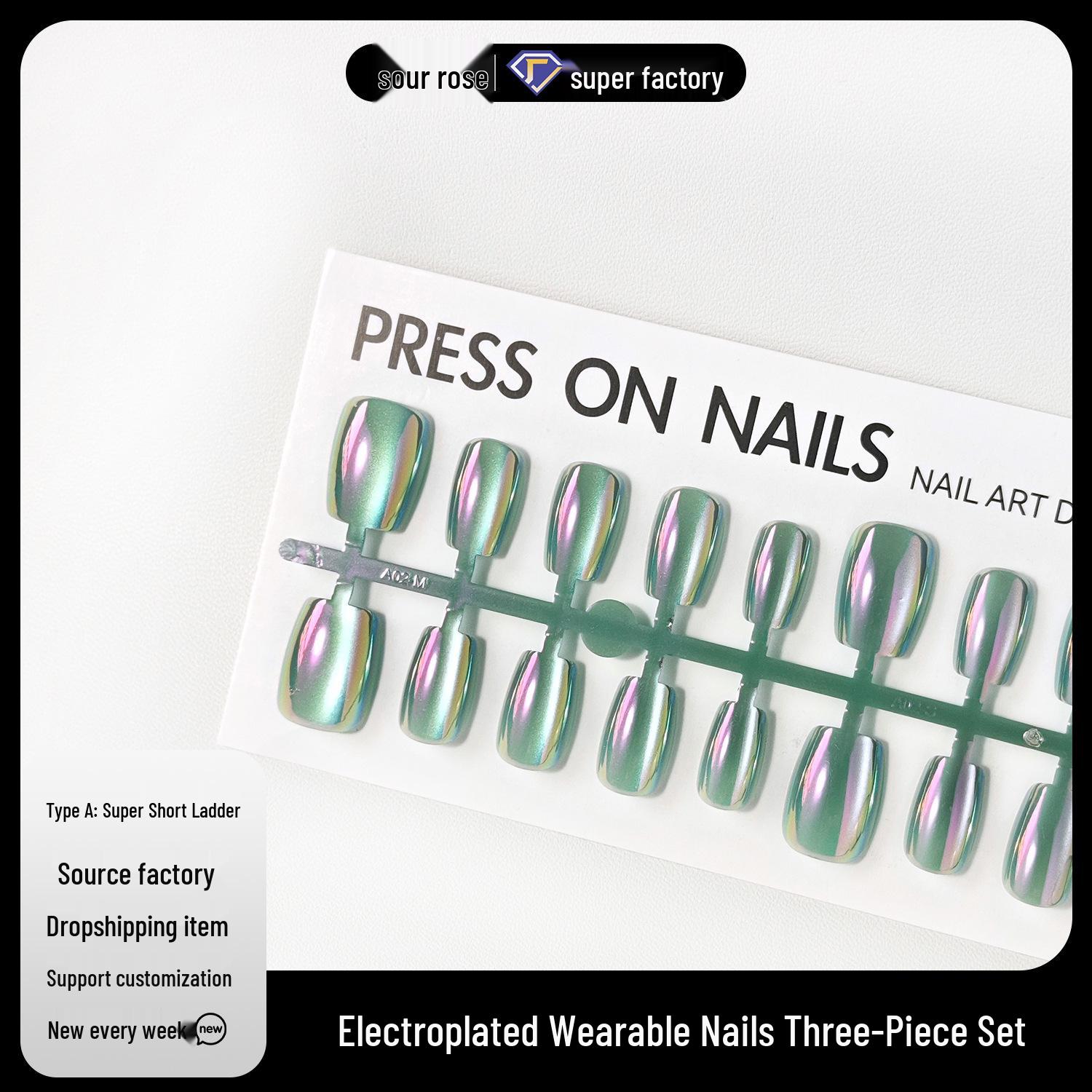 

Jiaolong Summer Electroplated Gel Polish: Super Flashy, Pre-Made Nails in Spicy Girl Style