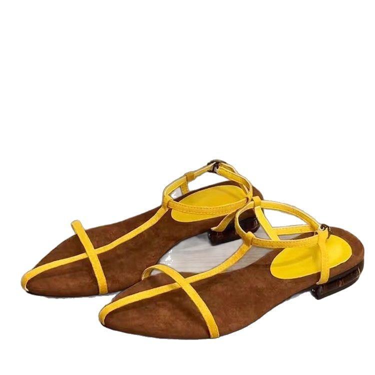 French pointed cross strap sandals women's shoes 2025 new summer with skirt fairy temperament Roman shoes