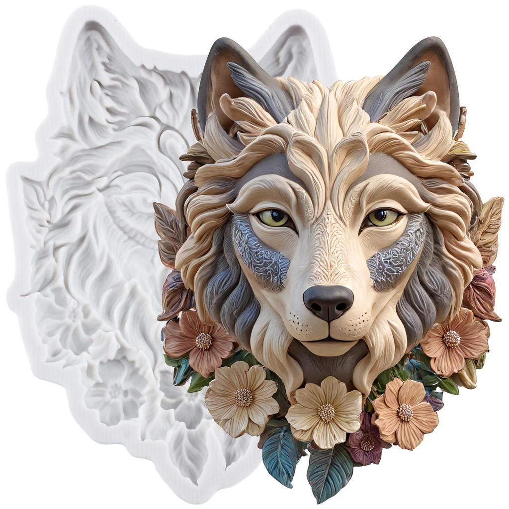 Wolf Silicone Mold Wolf Head Fondant Molds Cake Decorating Tools Cupcake Topper Candy Resin Clay Chocolate Gumpaste Mold