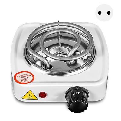 Electric Single Burner 1000W Coil Cooktop White Overheat Protection Adjustable Versatile Portable