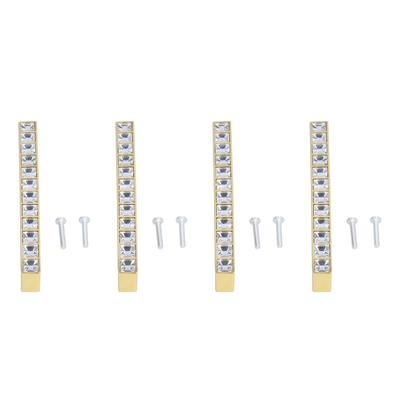 Set 4 Buc Mâner Cristal Modern Ușă Dulap Diamante Distanță Dublă Găuri 128mm Buton Sertar