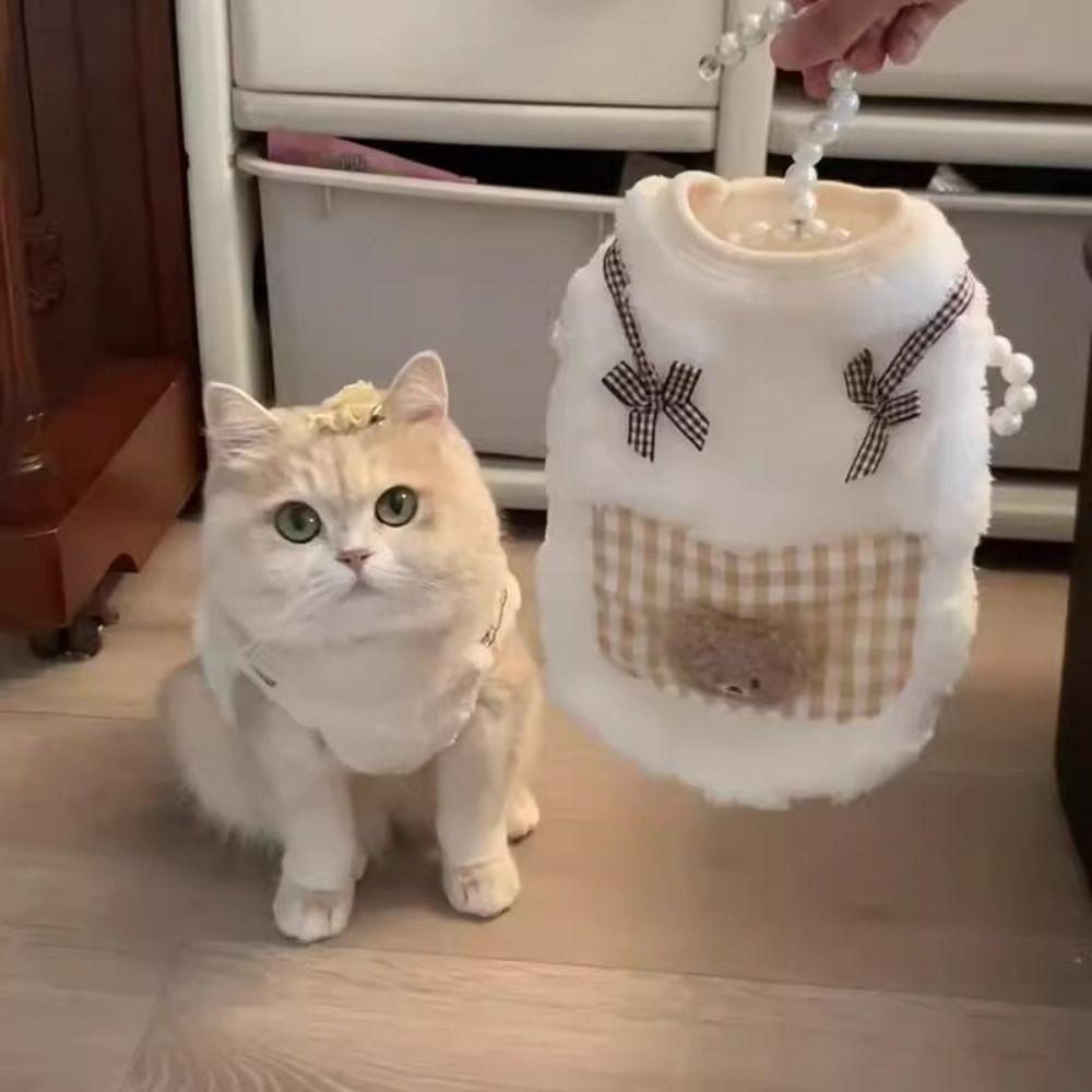 Thick Warm Cat Vest Cute Cartoon Winter Pet Dog Vest Cute Puppy Coat  for Small Medium Pet