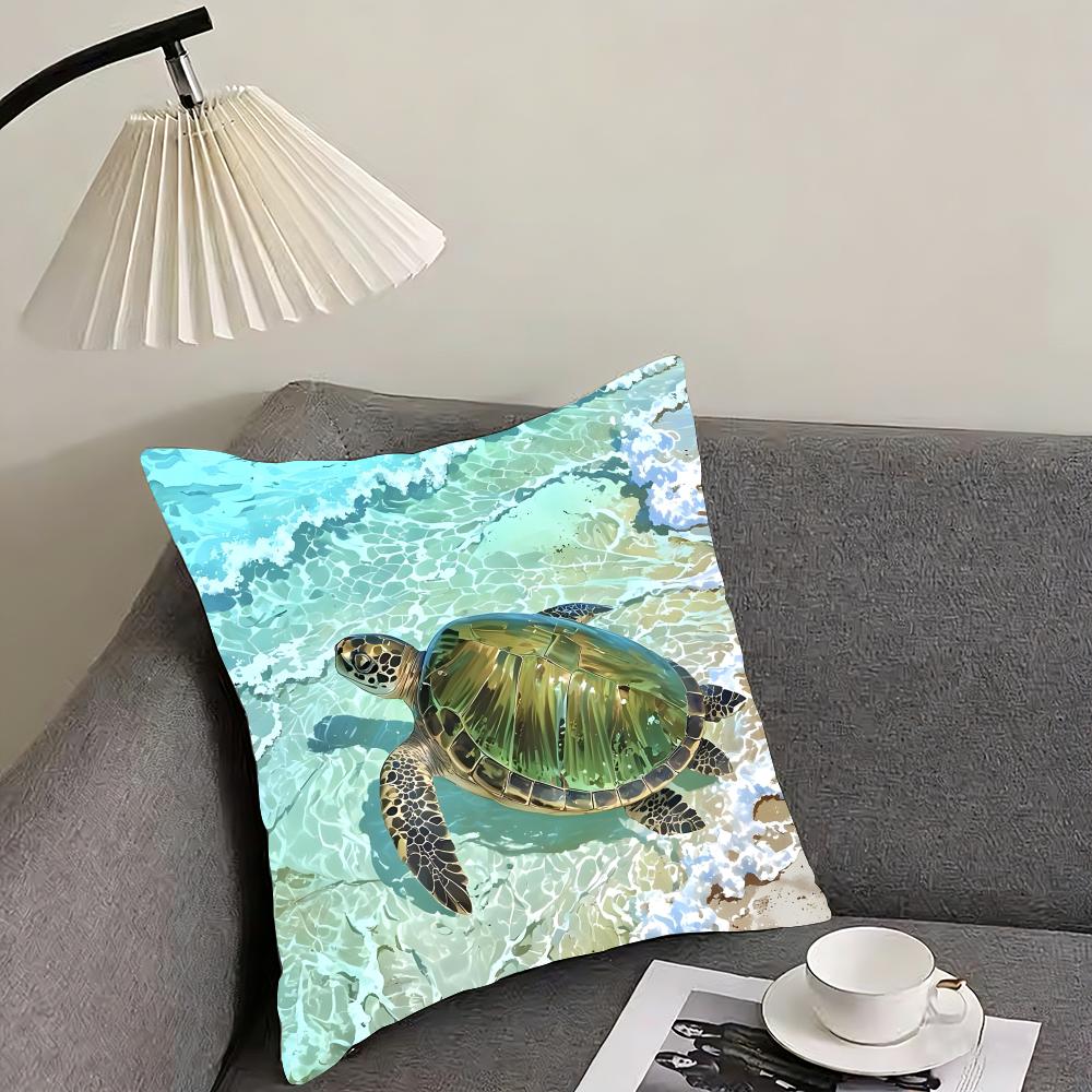 Sea Turtle Fashion Cushion Cover Pillowcase Ultra Soft Skin Friendly Fabric Cloud Like Comfort  Concealed Zipper 30x30cm
