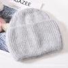 Autumn/Winter New Angora Long Plush Rabbit Fur Knit Hat, Casual Belt with Small Sequins, Warm, Thickened, Couple's Knit Hat