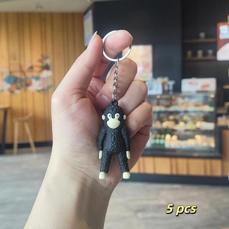 5Pcs Creative Protect Punch The Monkey Keychain Cute Gorilla Decor Hanging Keychain Anime Peripherals Toy Birthday Gifts