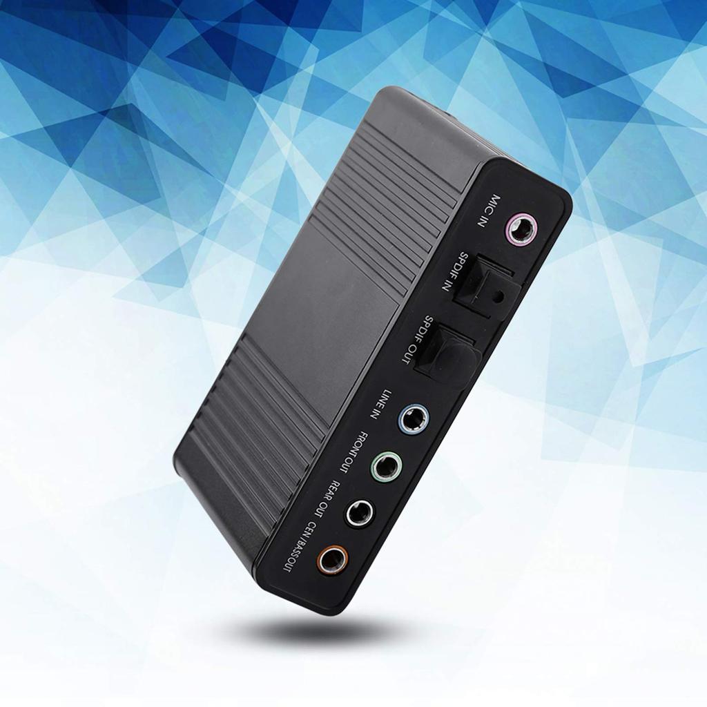 Acogedor USB 2.0 External Sound Card 6-Channel 5.1 Surround Sound Adapter with SPDIF Digital Audio Output, for PC