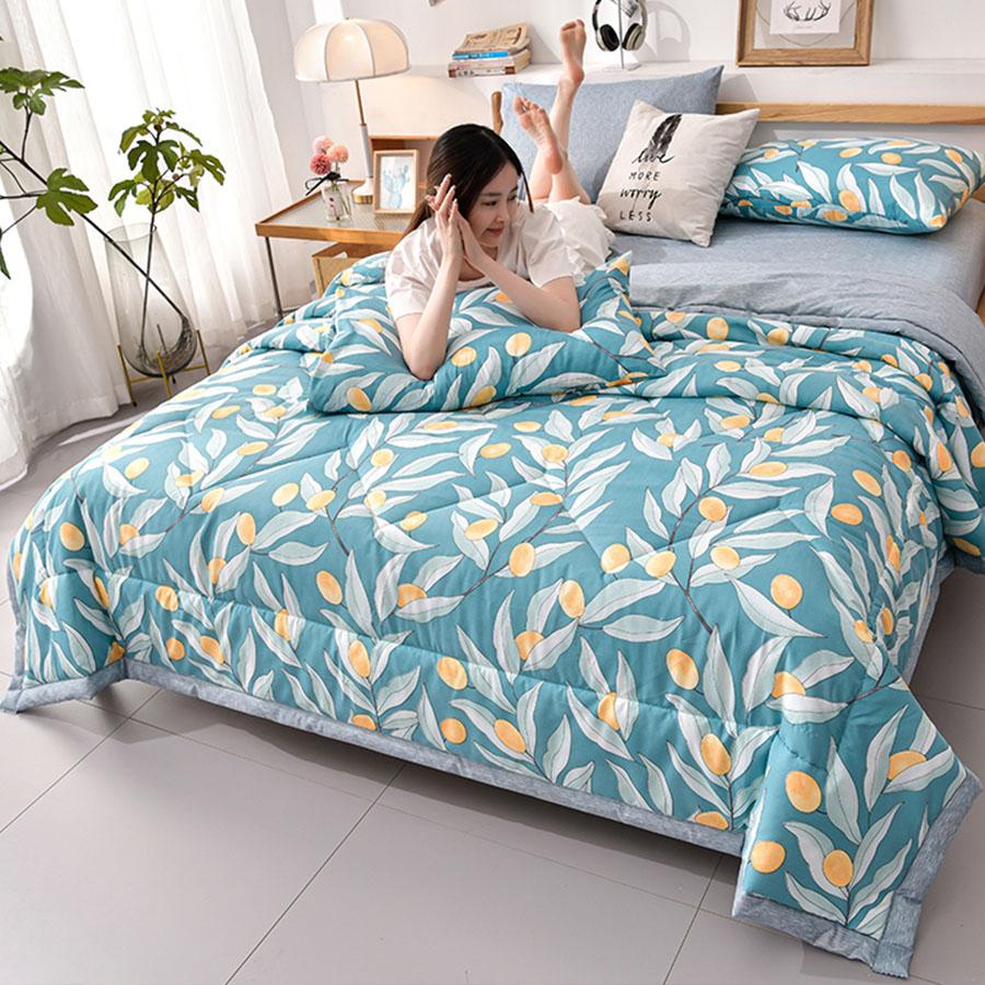 KDJEIKZ Double-sided Simple Summer Quilt Children Adult Microfiber Air Conditioning Quilt Core Picnic Travel Cover Blanket