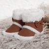 2025 Herbst/Winter Kleinkind Baumwollstiefel: Mit Schleife, Mehrfarbig, Rutschfeste Weichsohle