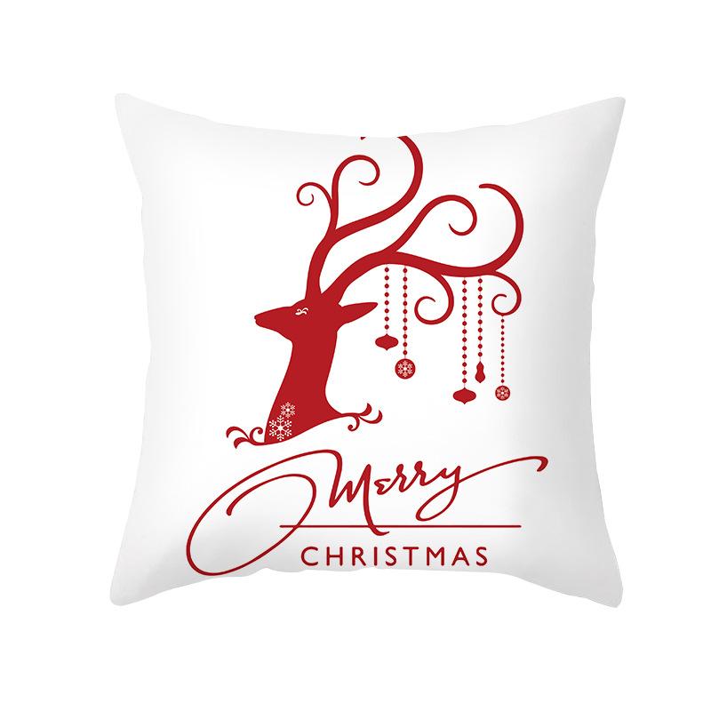 Wish Christmas Pillow Cover Peach Skin Printed Waterproof Cushion Cover Home Supplies Pillow Cover