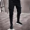 Fashion Streetwear Ripped Skinny Jeans Men Side Mulit Pockets Denim Cargo Pants Slim Fit Pantalones Hombre Soft Elastic Joggers