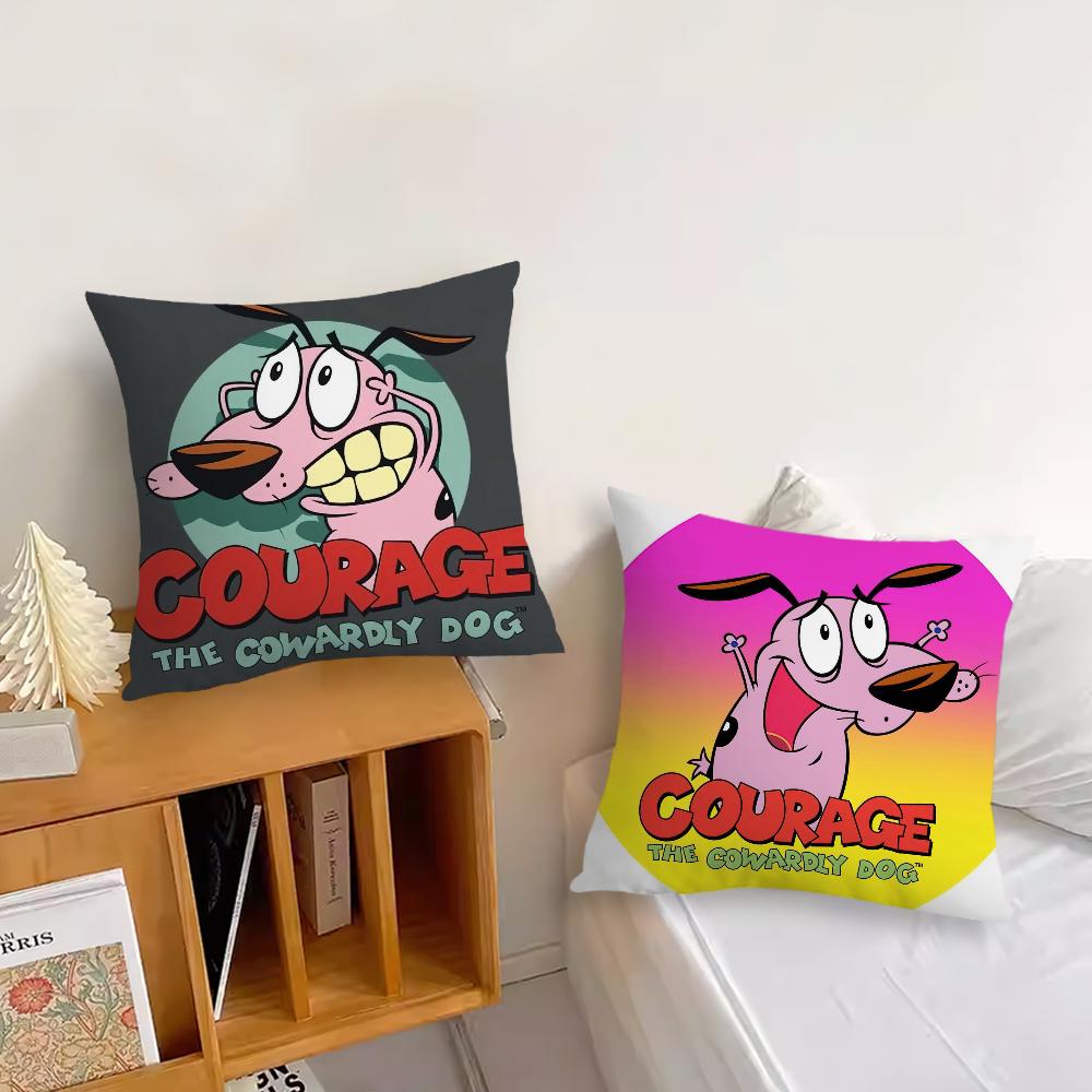 Cartoon C-C-ourage The C-Cowardly Dog cushion cover Pillow Cover Decoration Room Home Sofa living Office Car Nordic Simplicity