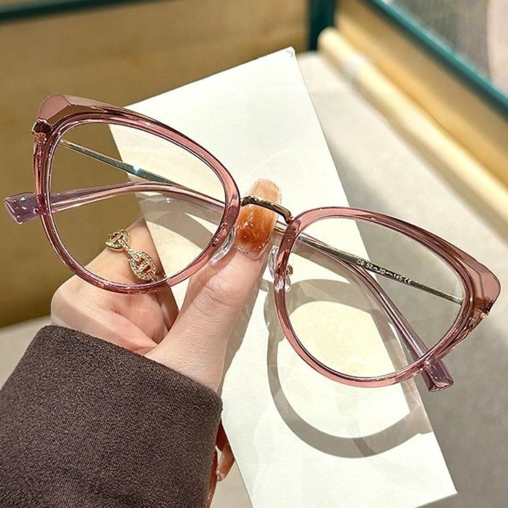 Retro Cat's Eye Anti-blue Light Glasses Glasses Metal Frame Glasses Frame Portable Eye Protection Eyeglasses Frames