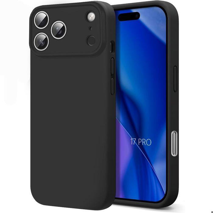 Coque de Protection - BOOLING - pour iPhone 17 Pro - Silicone Doux Anti-Rayures Antichoc Effet Mat Noir