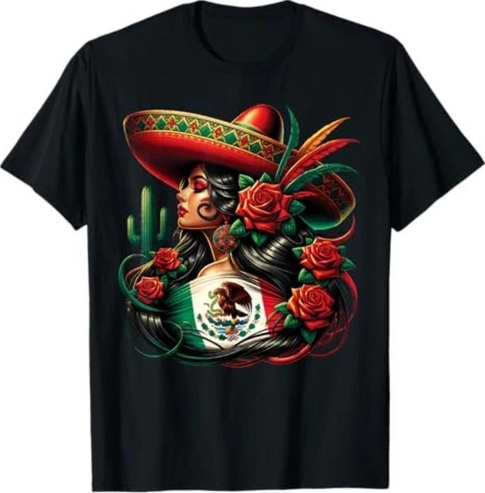 Mexico Flag Mexican Hispanic Siesta Pride Viva Mexico Women T-Shirt XL
