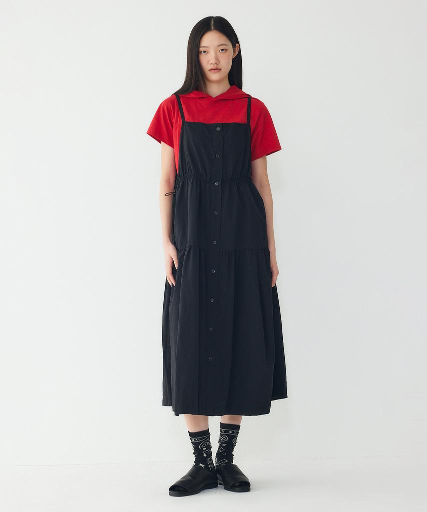 STUDIO TOMBOY Side String Shirred Layered Dress_Black 9176241984