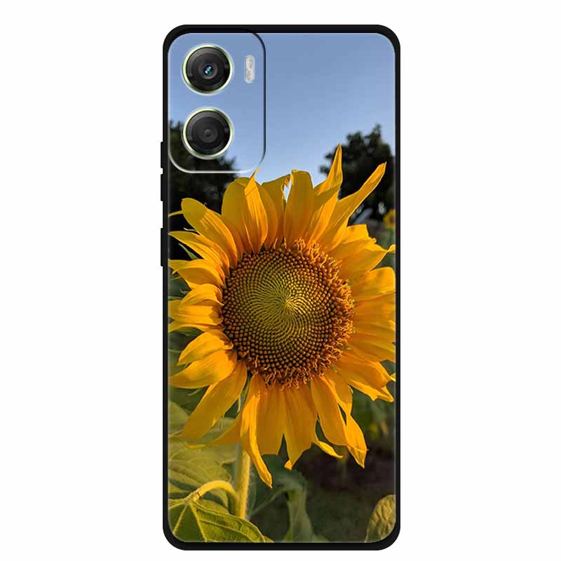 Flowers Case For Motorola Moto G06 G 06 4G Soft Silicone Phone Cover Funda Black TPU Protective Bumper Back Fashion Coque Shell