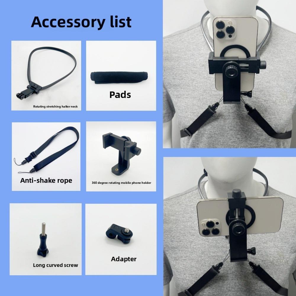 Phone Action Camera 6 in 1 Neck Hold Mount for GoPro Insta360 DJI OSMO Action Universal Action Camera Phone Accessories
