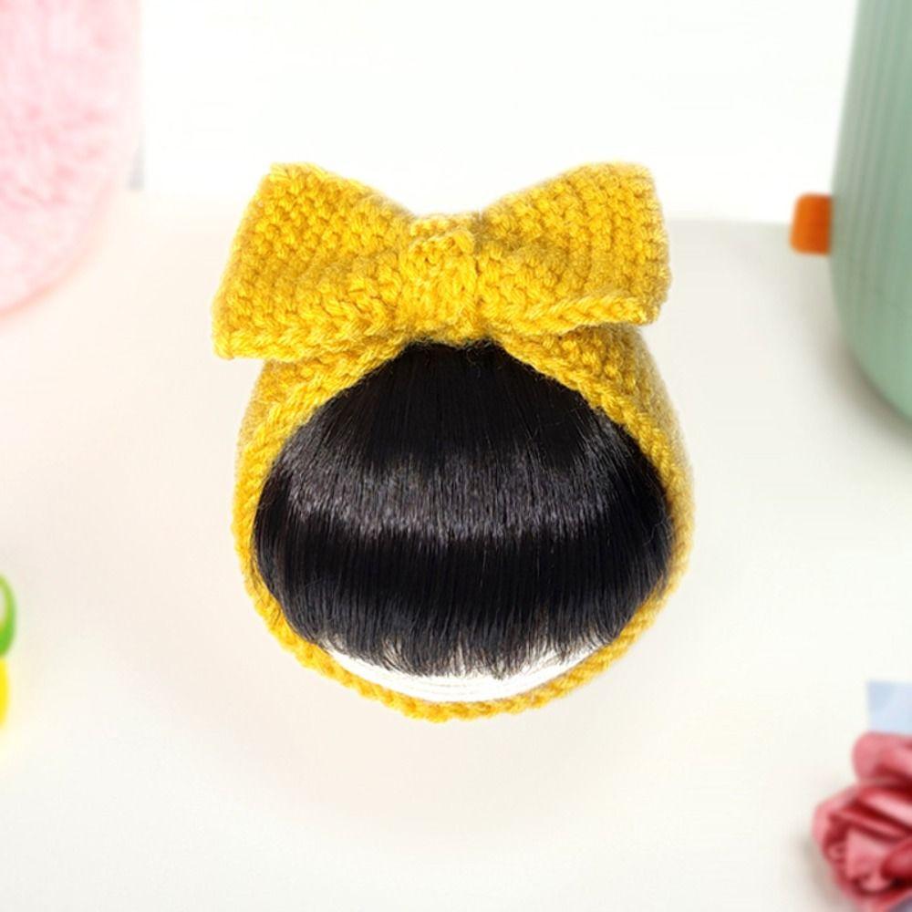 Props Decor Newborn Princess Wig Headband Toddler Neat Bang Baby Hair Wig Knitted Bow Bang