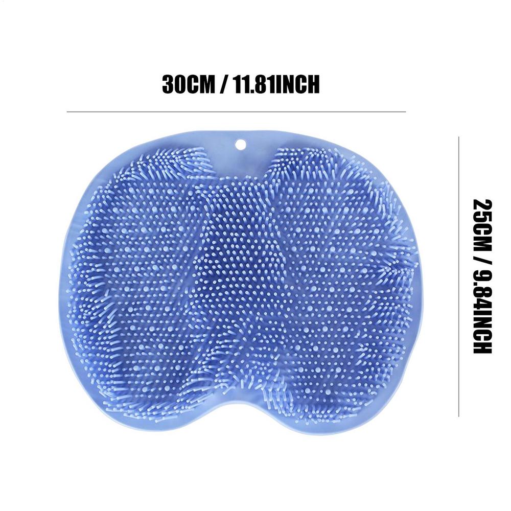 

Non-slip Silicone Massage Shower Mat Wash Foot Pad Foot Exfoliating Bathroom Rub Back Brush with Sucker Bath Massage Brush Pad синій