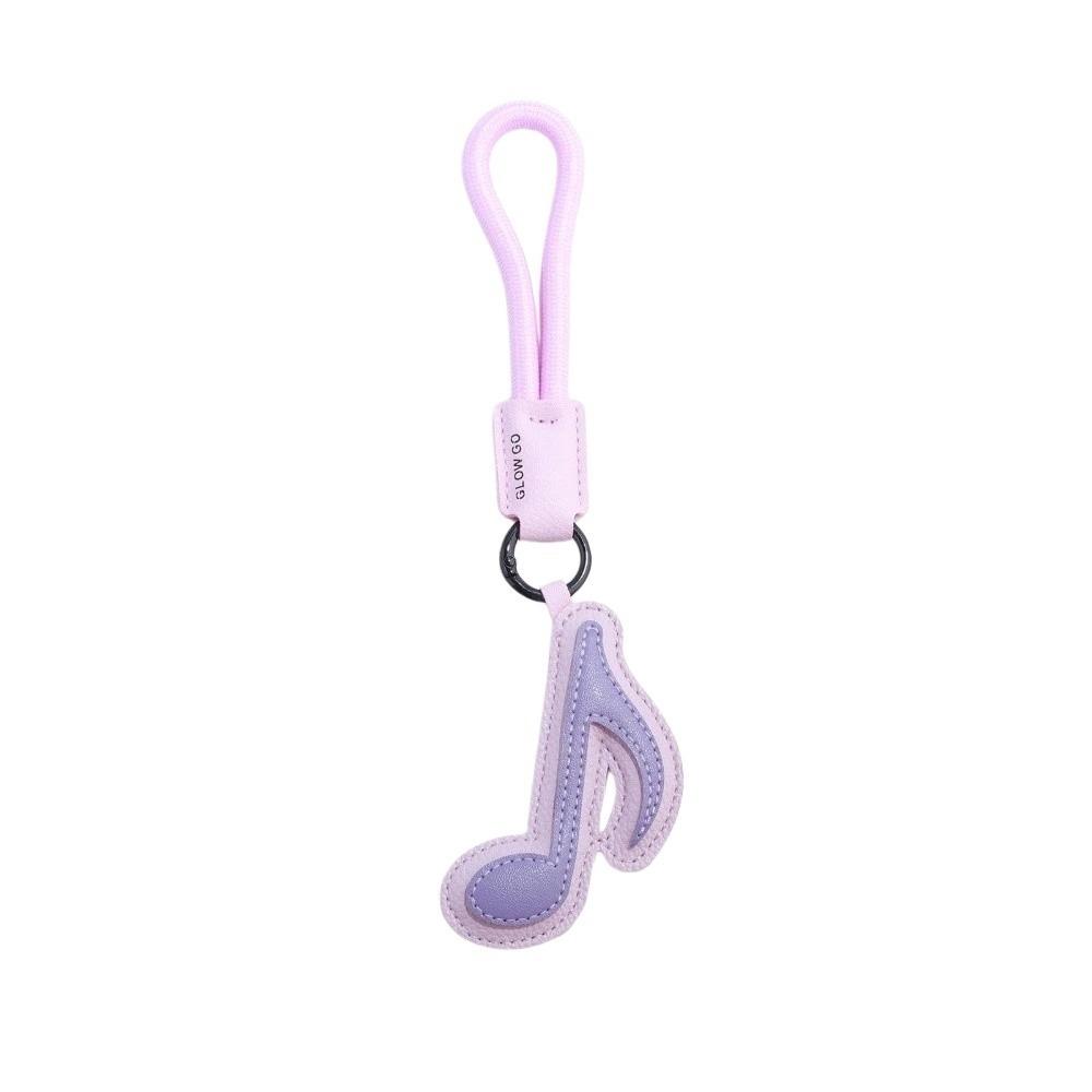 Treble Note Musical Note Keychain Beamed Sixteenth Note PU Leather Keyring Music Pendant Gift