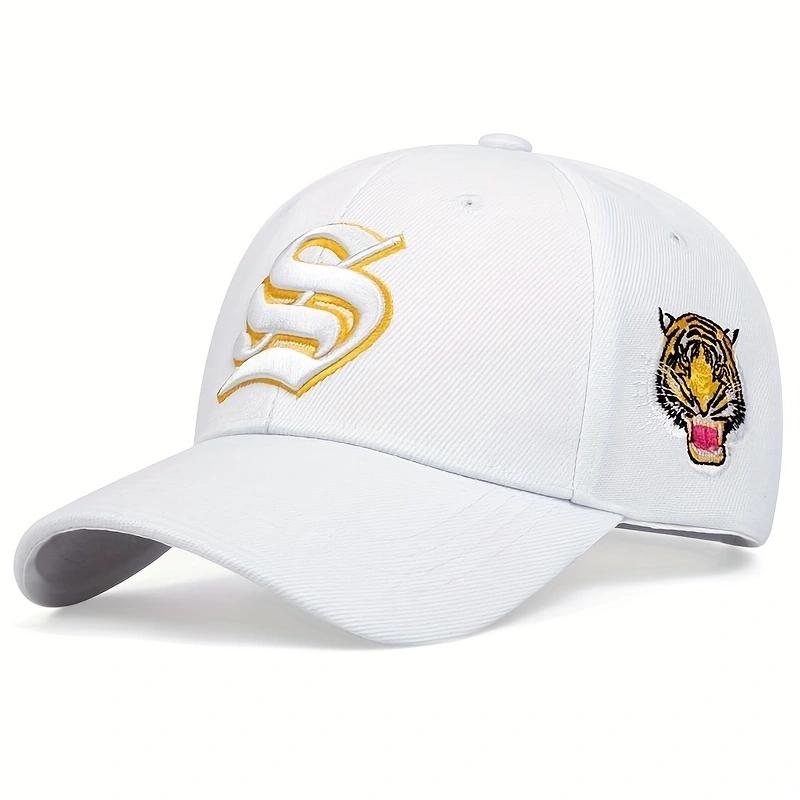 Fashion S Letter Side Tiger Embroidery Baseball Caps Spring and Autumn Outdoor Adjustable Casual Hats Sunscreen Hat