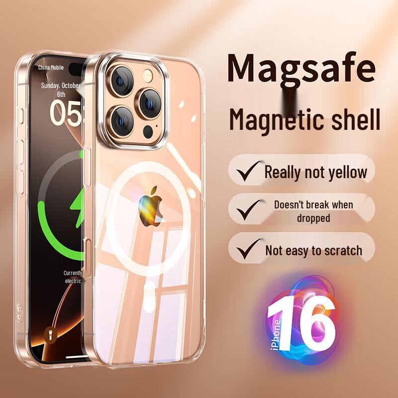 Ekakashop Magnetic Glass Case for iPhone 16 Pro Max iPhone 16 Pro Max