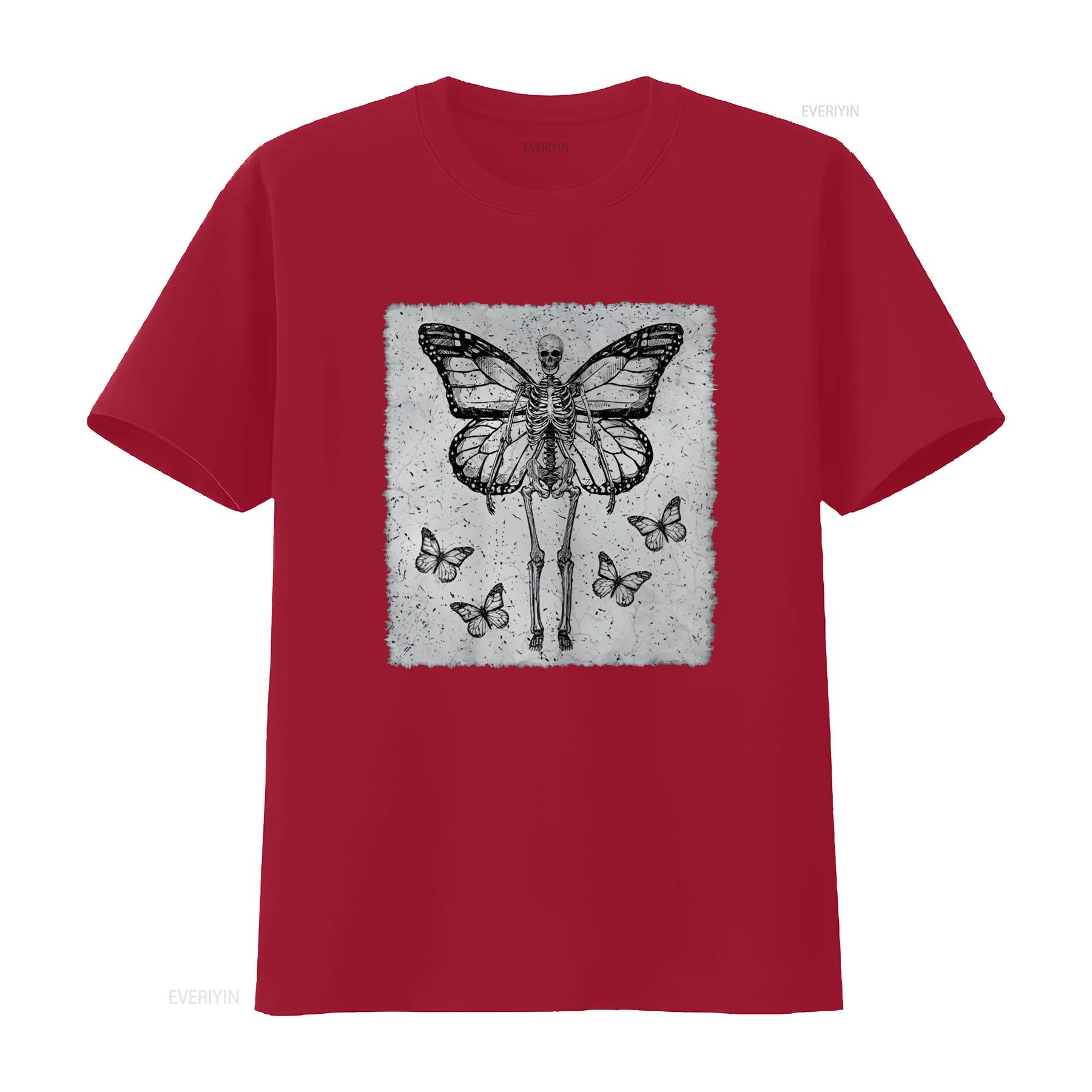 Women s T Shirt Skeleton Fairy Grunge Fairycore Aesthetic Goth Gothic Top Black Medium vintage Washed graphic S