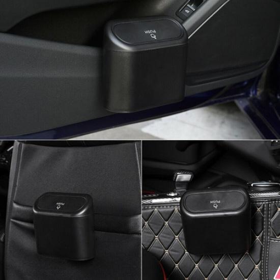 Black Car Trash Can Garbage Bin Bag Organizer Storage Box Universal Waterproof